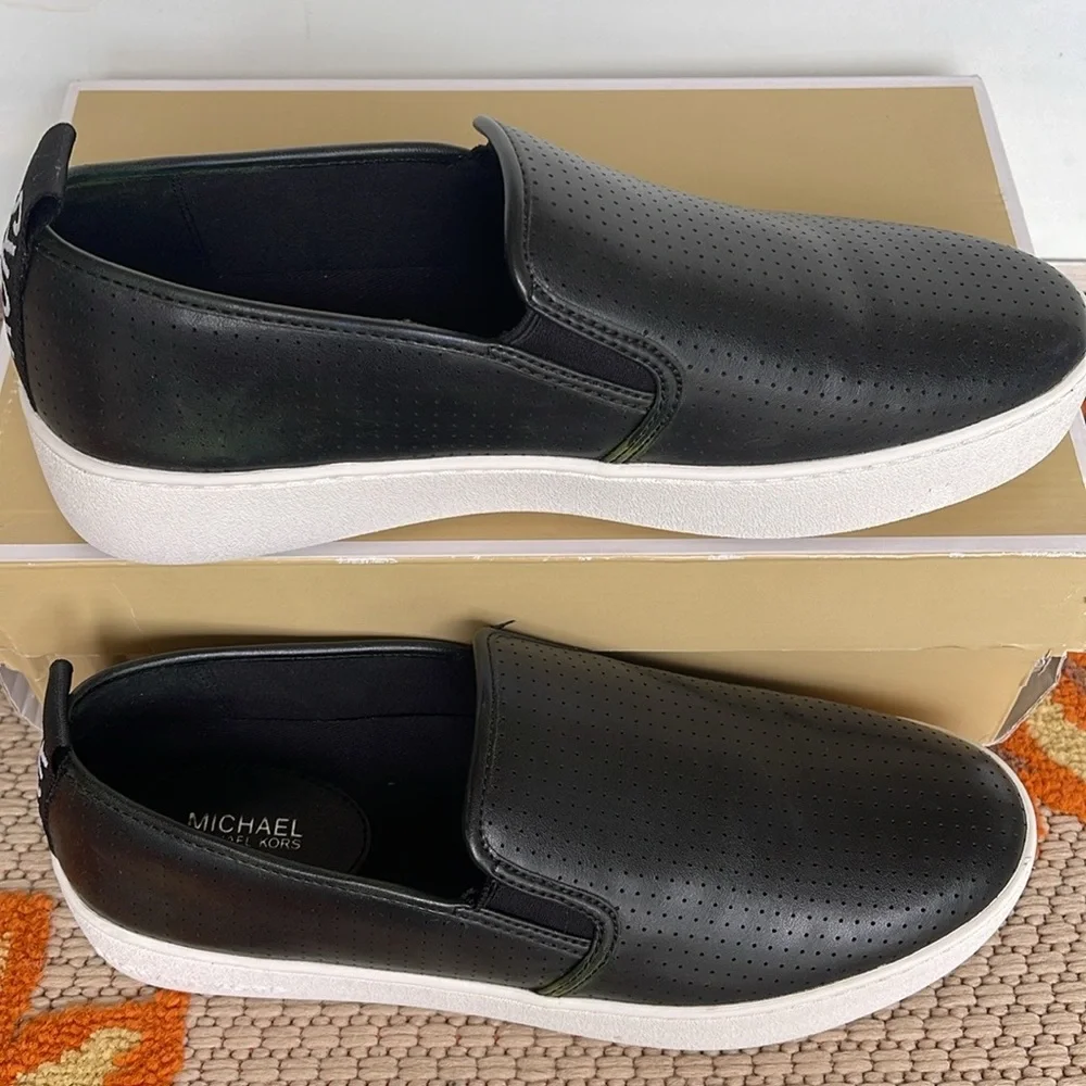 Michael Kors TEDDI SLIP ON NAPPA PU PERFORATED 4959TDFP4L NIB Platforms Sneakers